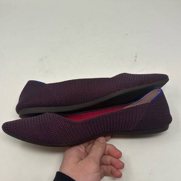Rothy’s Retired Berry Lattice Stitch Point Flats Size 9.5 Casual Shoes Work - Picture 7 of 13